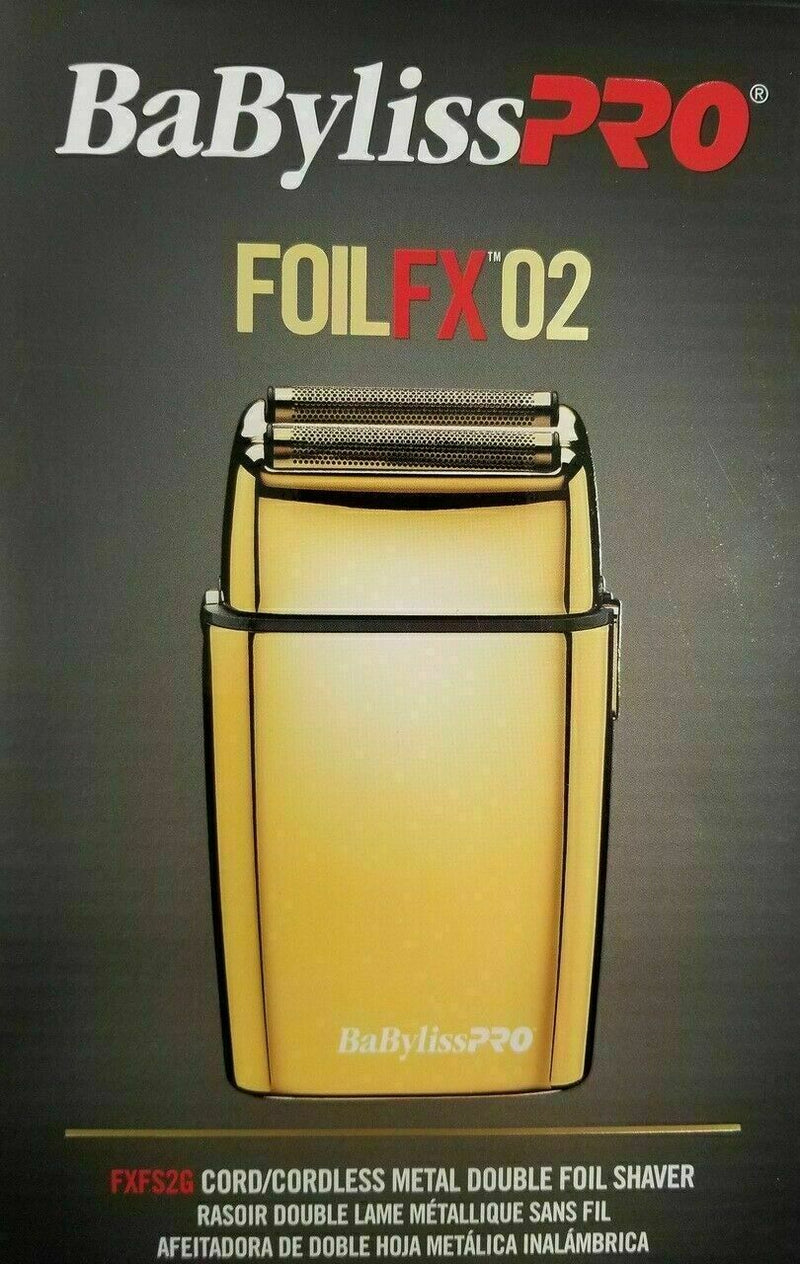 BabylissPro FoilFX02 Cordless Rechargeable Metal Double Foil Shaver Gold*New*