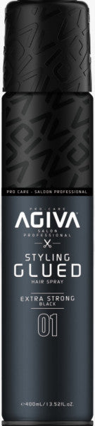 Agiva Styling Hair Spray Glued 13.52oz - Extra Strong Black