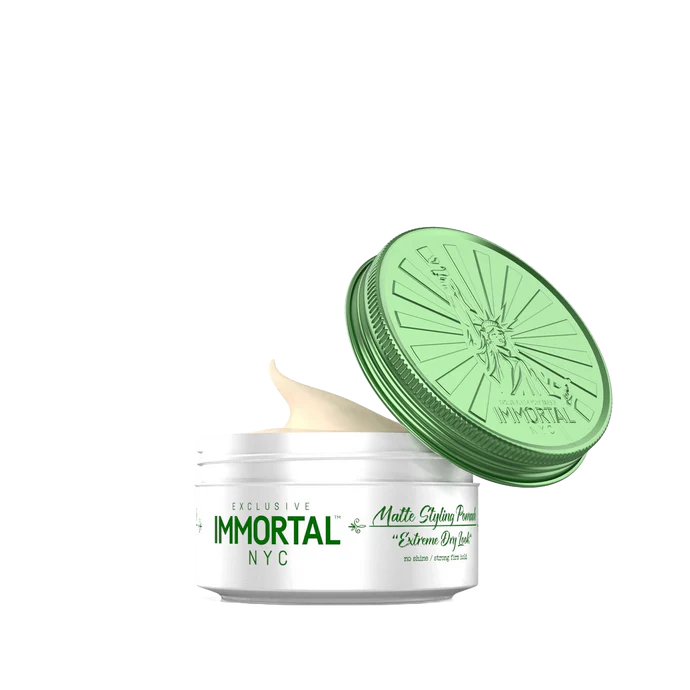 Immortal NYC Matte Styling Pomade 5.07oz - Extreme Dry Look No Shine/Strong Firm Hold