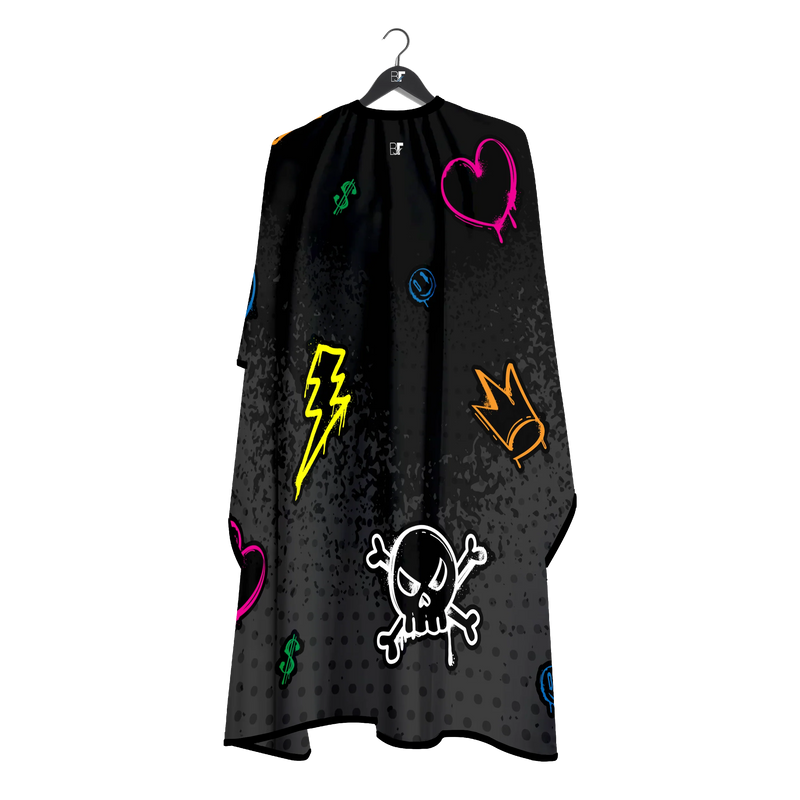 Barber Flow Styling Cape - Graffiti Black