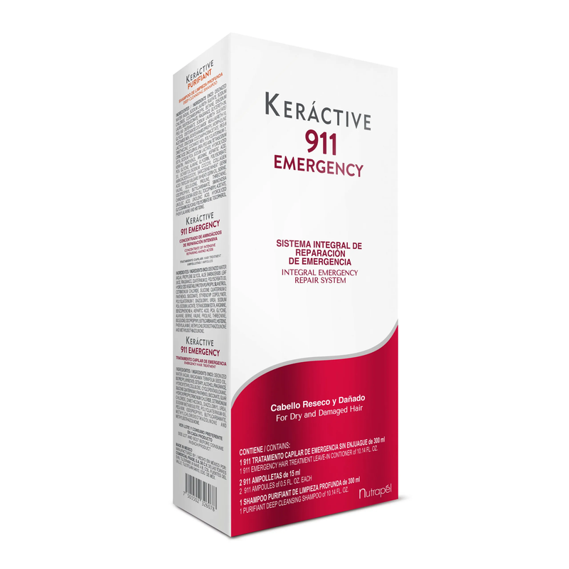 Nutrapel Keractive 911 Emergency Integral Repair System (300ml Shampoo, 2 Ampoules & 300ml Treatment)