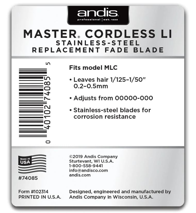 Andis Master Cordless Li Stainless Steel Replacement Blade - Fade