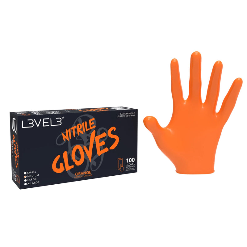 L3VEL 3 Nitrile Gloves Orange 100ct.