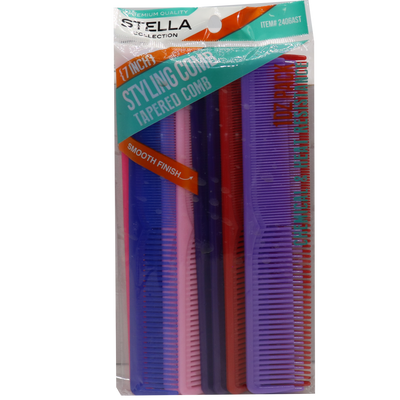 Stella 7" Barber Combs Bulk Dozen Pack Assorted Color