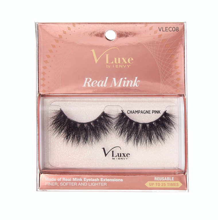 V Luxe Real Mink Lash - Champagne Pink