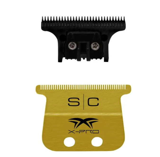 StyleCraft  Gold X-Pro Wide Trimmer Blade Set w/ Black Diamond Cutter