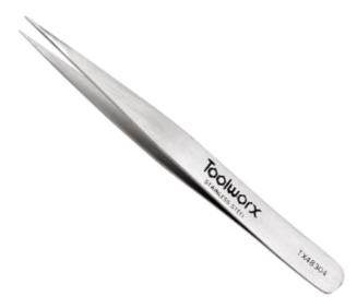Toolworx Pro Grip Precision Pointed Tweezer Silver