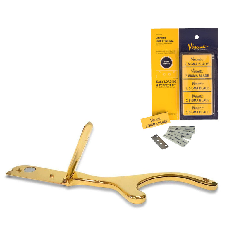 Vincent Weasel Razor with 250 Sigma Blades - Gold
