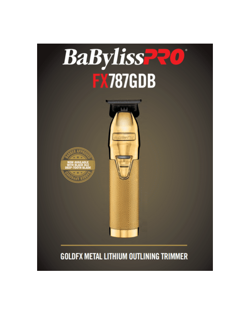 BabylissPro FX787GDB Cord/Cordless Exposed Blade Trimmer Gold w/Deep Tooth 2.0 Blade