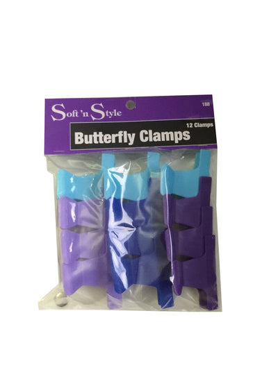 Soft 'n Style Butterfly Clamps 2" Assorted Color 12pk