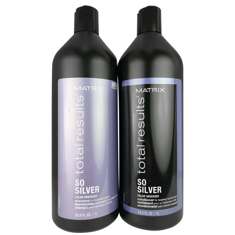 Matrix Total Results So Silver Liter Duo(33.8oz Shampoo & 33.8oz Conditiioner) - diy hair company