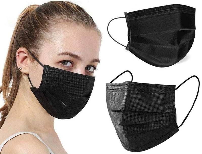 Health Black Disposable Face Mask 50 pk.