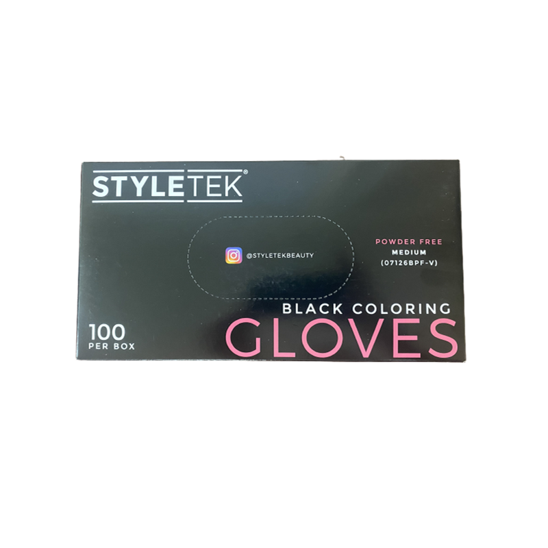 Style Tek Black Vinyl Gloves Powder Free 100ct.