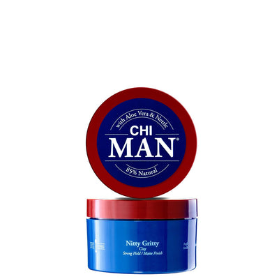 CHI MAN Nitty Gritty Clay 3oz Strong Hold/Matte Finish - diy hair company