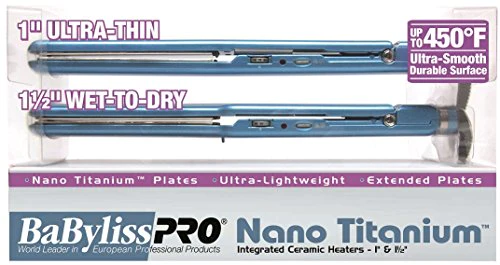 BabylissPro Nano Titanium Ultra Thin Flat Iron Prepack (1" & 1 1/2")