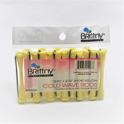 Brittny Cold Wave Rods Short Yellow 3/16" 12pk - diy hair company