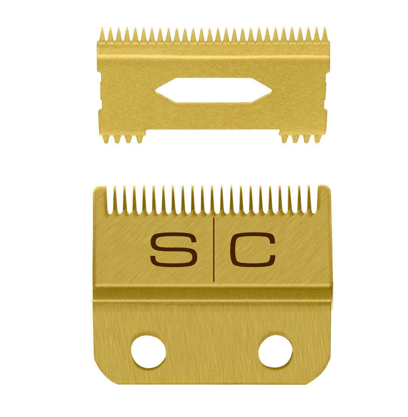 StyleCraft Clipper Blade w/ Gold Titanium Fade Blade & Slim Deep Tooth Gold Titanium Cutter