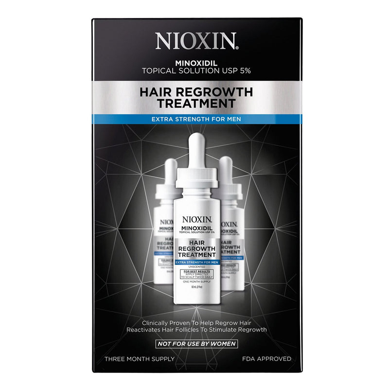 Nioxin Minoxidil Hair Regrowth Treatment for Men 2oz 3pk. (3 Month Supply)