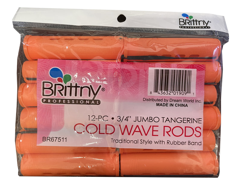 Brittny Cold Wave Rods Jumbo Tangerine 3/4" 12pk - diy hair company