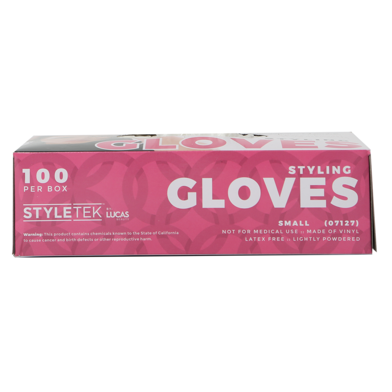 Style Tek Clear Vinyl Gloves Powder Free Small 100ct.